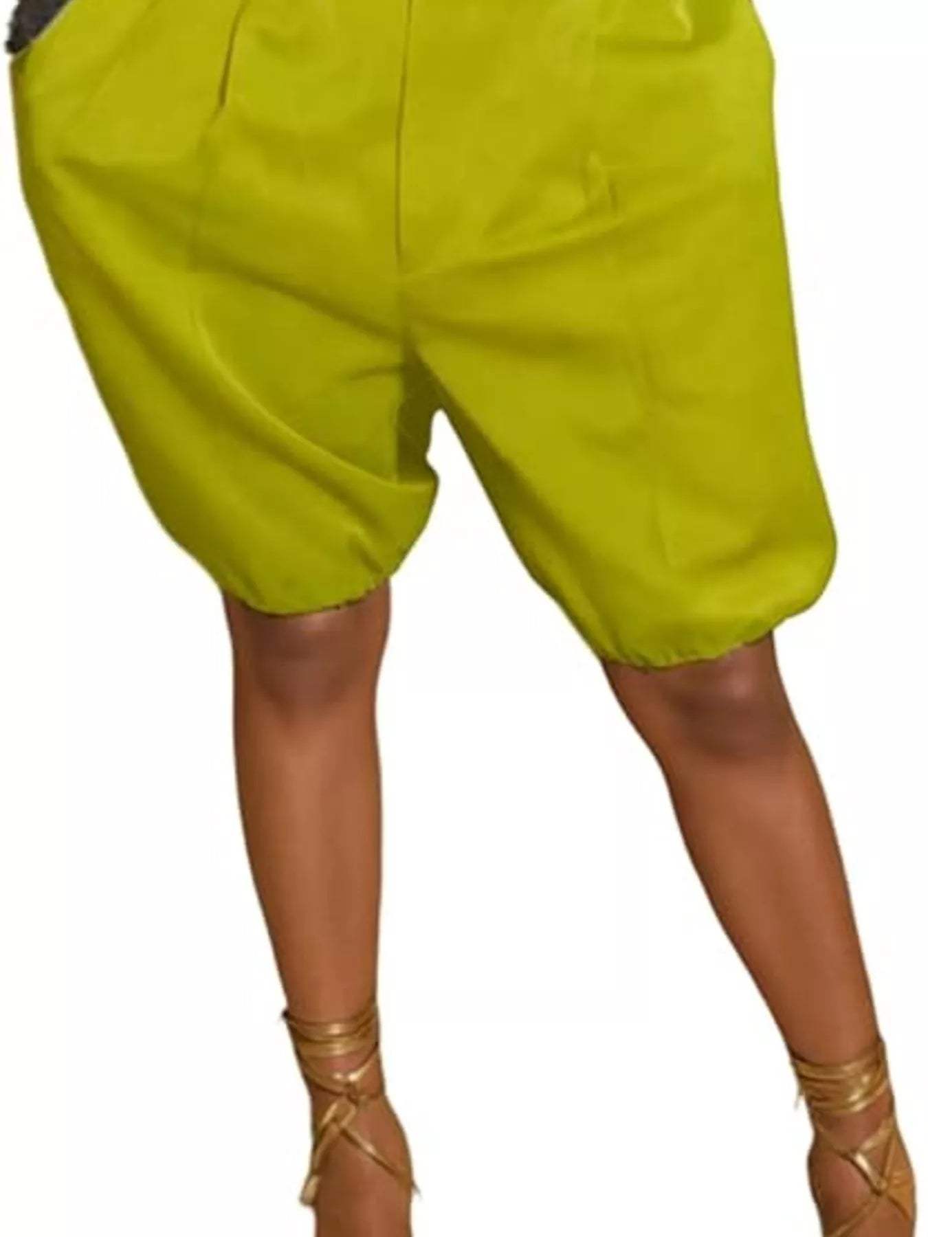 Pleated Detail High Waist Shorts - Trendsi - Flyclothing LLC