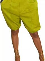 Pleated Detail High Waist Shorts - Trendsi - Flyclothing LLC
