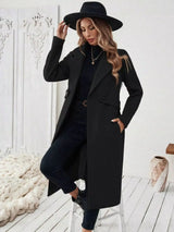 One Button Wool Blend Overcoat - Trendsi - Flyclothing LLC