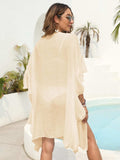 Ruffled Open Front Cover-Up - Trendsi - Flyclothing LLC