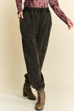 Davi & Dani Rhinestone Elastic Waist Joggers - Trendsi