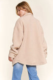 And The Why Teddy Sherpa Button Down Curved Hem Shacket - Trendsi - Flyclothing LLC