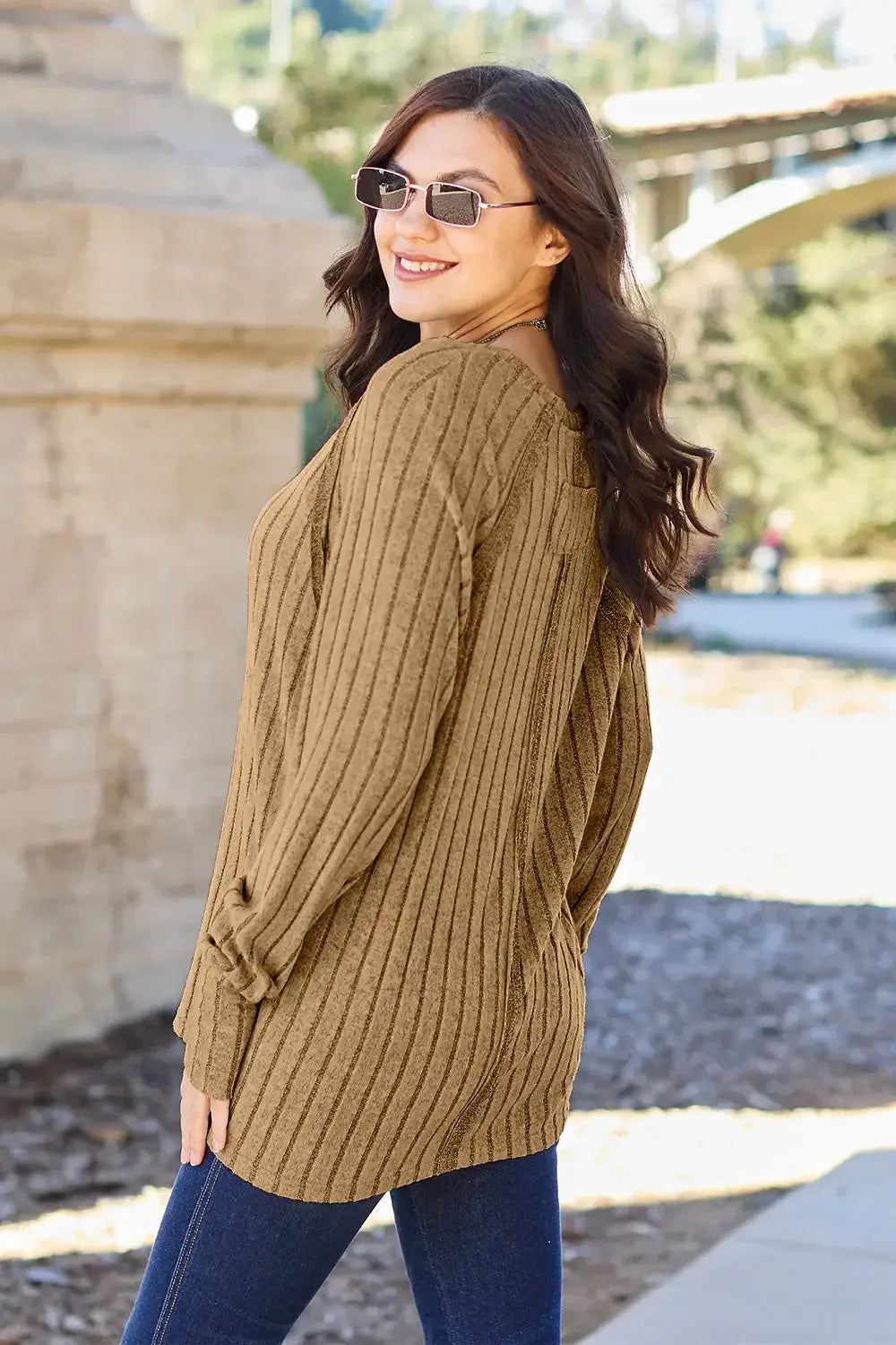 Basic Bae Full Size Ribbed Round Neck Long Sleeve Knit Top - ShopBasicbae - Flyclothing LLC