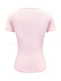 Round Neck Short Sleeve T-Shirt - Trendsi