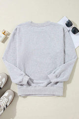 Round Neck Long Sleeve Sweatshirt - Trendsi - Flyclothing LLC
