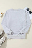 Round Neck Long Sleeve Sweatshirt - Trendsi - Flyclothing LLC