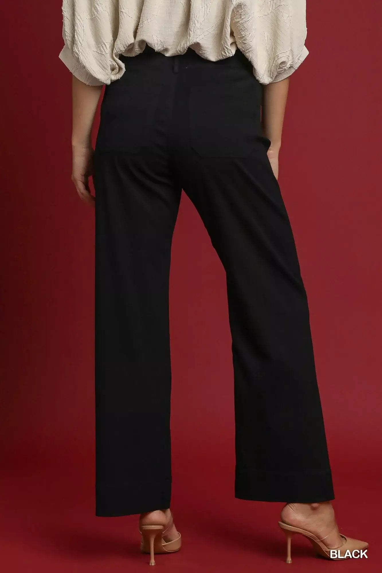 Umgee Button Stretched Pants - Trendsi - Flyclothing LLC