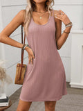 Texture Scoop Neck Double Spaghetti Strap Dress - Trendsi - Flyclothing LLC