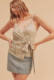 Aemi + Co Ditsy Floral Surplice Adjustable Straps Cami - Trendsi - Flyclothing LLC