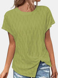 Full Size Round Neck Short Sleeve T-Shirt - Trendsi - Flyclothing LLC