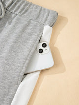 Contrast Trim Round Neck Top and Pants Set - Trendsi - Flyclothing LLC
