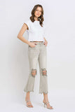 Lovervet Distressed Raw Hem Cropped Flare Jeans - Trendsi - Flyclothing LLC