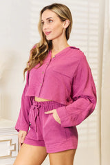 Basic Bae Buttoned Long Sleeve Top and Shorts Set - ShopBasicbae - Flyclothing LLC