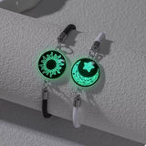 2-Piece Glow-in-the-Dark Sun Moon Bracelet - Trendsi - Flyclothing LLC