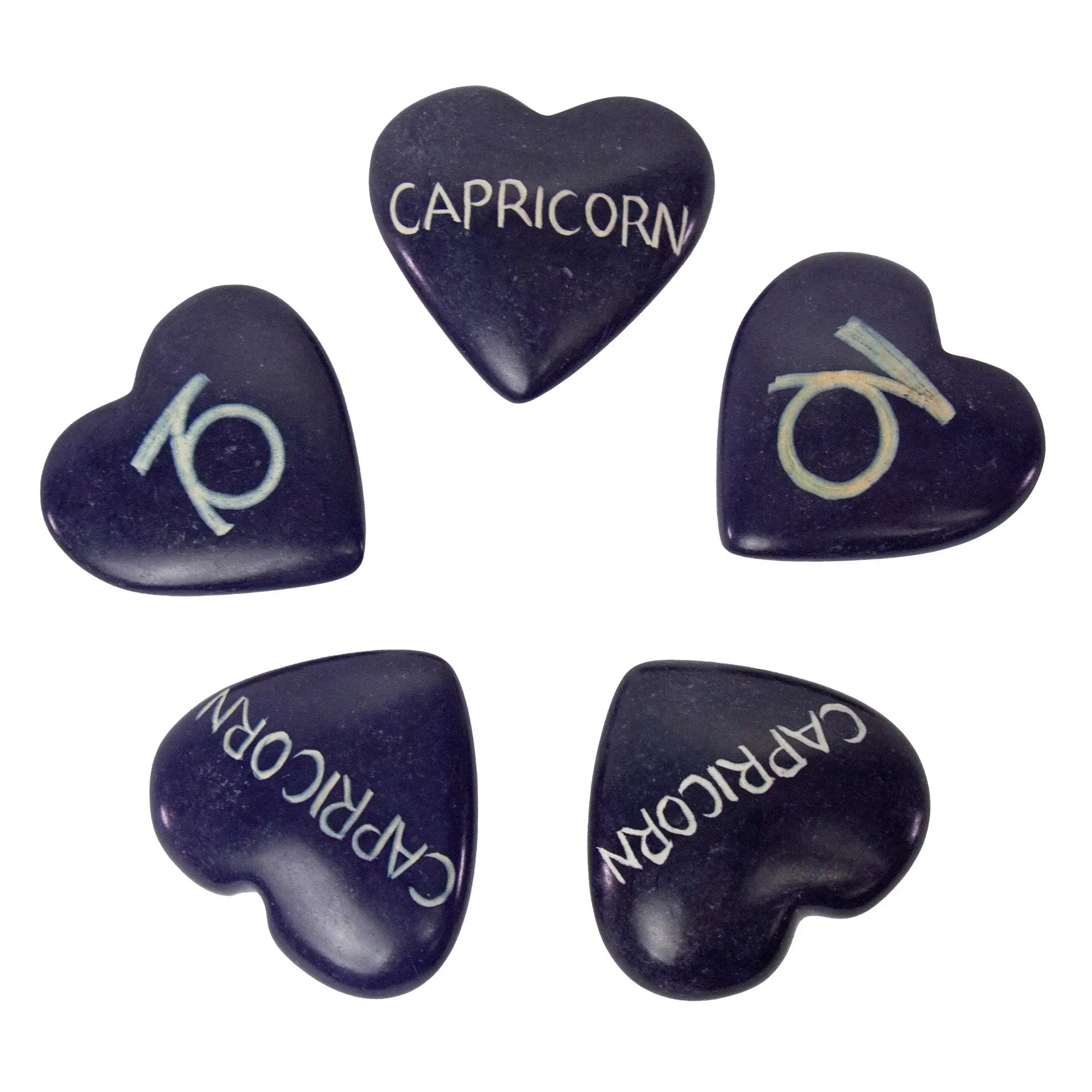 Zodiac Soapstone Hearts, Pack of 5: CAPRICORN - SMOLArt - Flyclothing LLC
