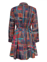 Plaid Long Sleeve Shirt Dress - Trendsi - Flyclothing LLC