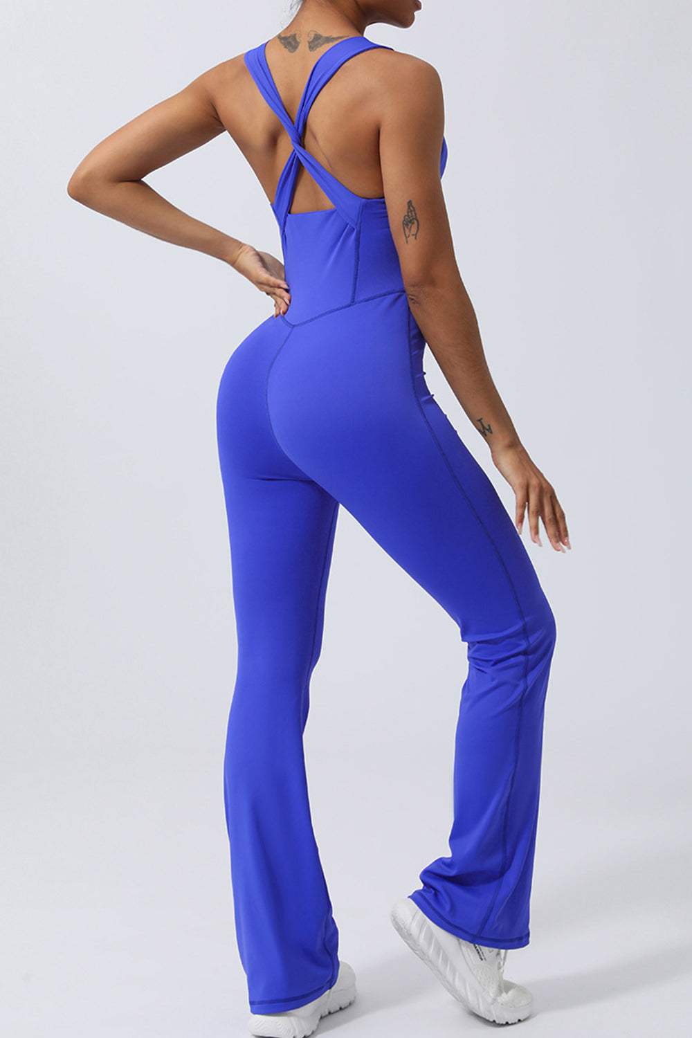 Crisscross Wide Strap Sleeveless Jumpsuit - Trendsi - Flyclothing LLC