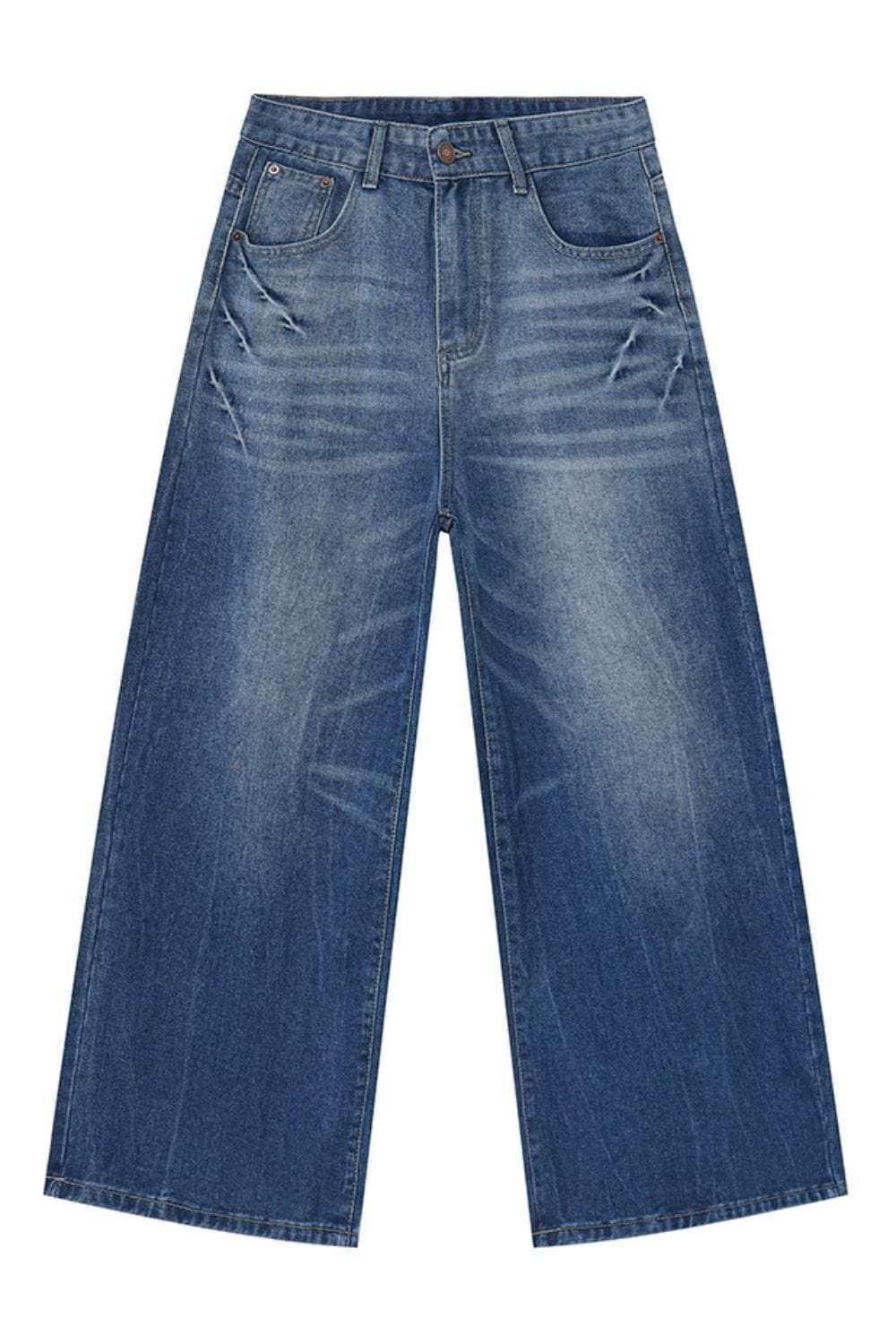 Wide Leg Men's Jeans with Pockets - Trendsi - Flyclothing LLC