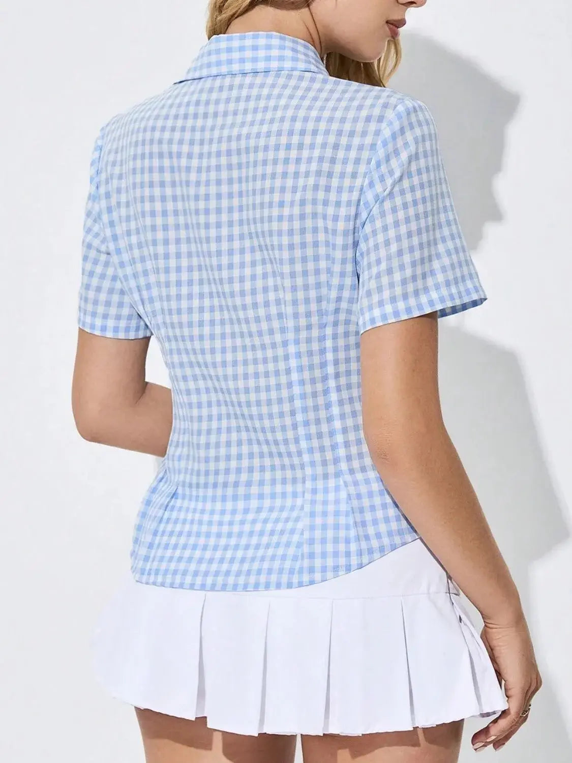 Button Down Short Sleeve Shirt - Trendsi - Flyclothing LLC