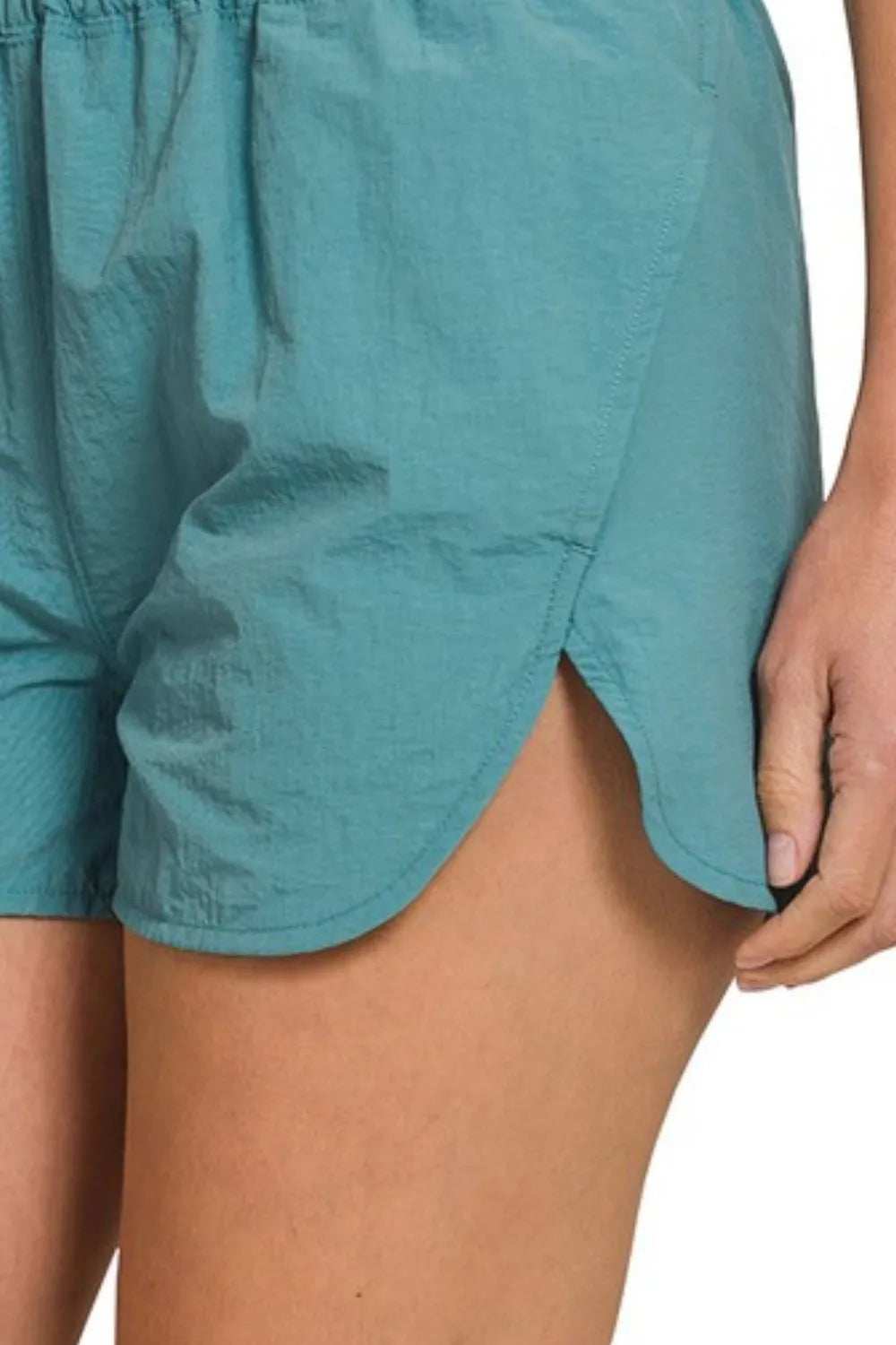 Zenana Windbreaker Smocked Waistband Running Shorts - Trendsi - Flyclothing LLC