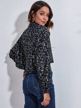 Button Down Printed Cropped Jacket - Trendsi - Flyclothing LLC