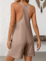Mandy Pocketed Racerback Wide Strap Romper - Trendsi - Flyclothing LLC