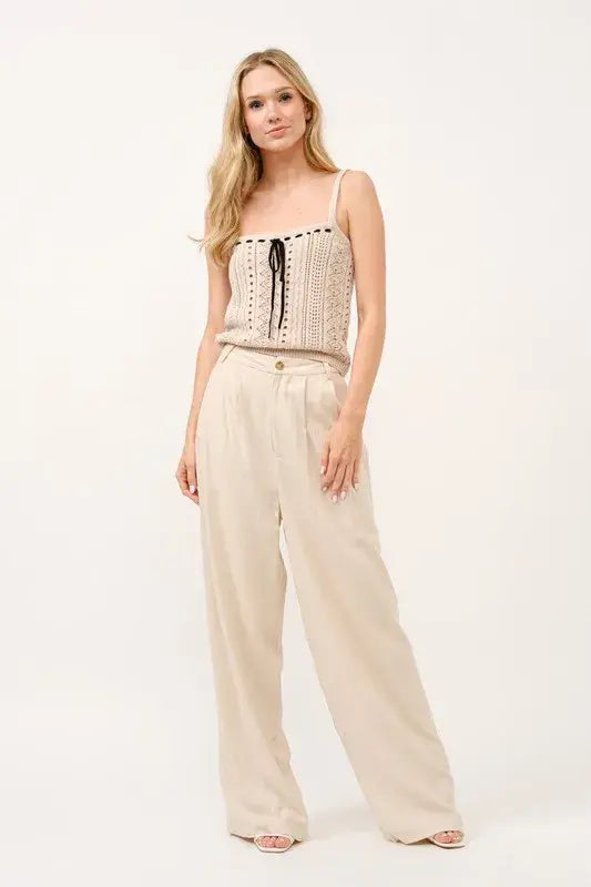 And The Why High-Rise Wide Leg Linen Blended Pants - Trendsi - Flyclothing LLC