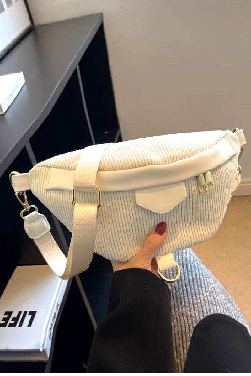 Zenana Corduroy Crossbody Bag with Removable Strap - Trendsi - Flyclothing LLC