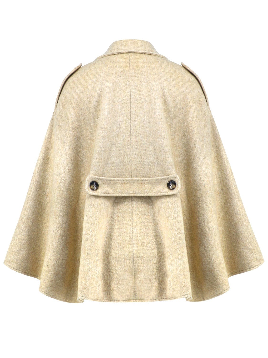 Double-Breasted Tie Waist Poncho - Trendsi