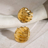 Stainless Steel Shell Shape Stud Earrings - Trendsi - Flyclothing LLC