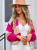 Striped Open Front Dropped Shoulder Cardigan - Trendsi - Flyclothing LLC