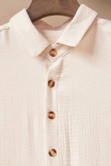 Button Down Short Sleeve Midi Shirt Dress - Trendsi - Flyclothing LLC