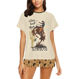 Baha Ranch Them Cowboys Women's Western Top and Short Pajama Set