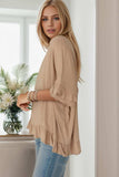 Ruffled V-Neck Half Sleeve Blouse - Trendsi - Flyclothing LLC