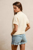 BiBi American Flag Patchwork Drop Shoulder Sweater - Trendsi - Flyclothing LLC