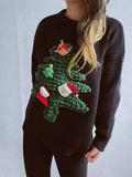 Christmas Tree Round Neck Long Sleeve Sweater - Trendsi - Flyclothing LLC