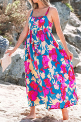 Floral Square Neck Cami Dress with Pockets - Trendsi - Flyclothing LLC