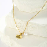 Pearl & Shell Pendant Necklace - Trendsi - Flyclothing LLC