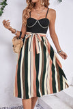 Tied Striped Spaghetti Strap Dress - Trendsi