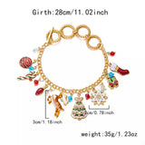 18K Gold-Plated Christmas Charm Bracelet - Trendsi - Flyclothing LLC