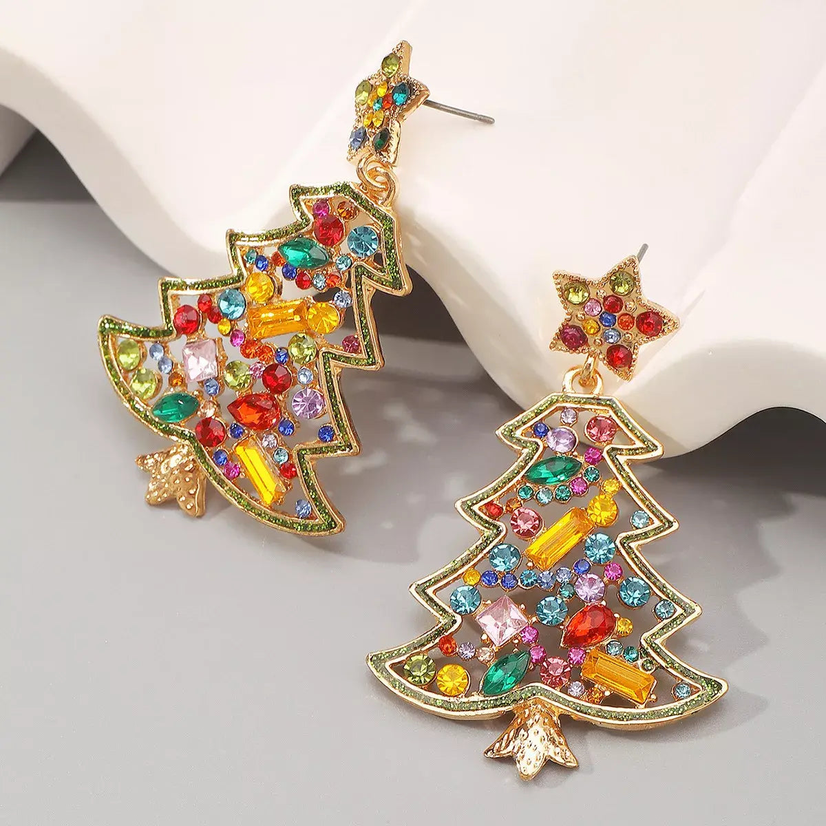 Christmas Tree Dangle Earrings - Trendsi - Flyclothing LLC