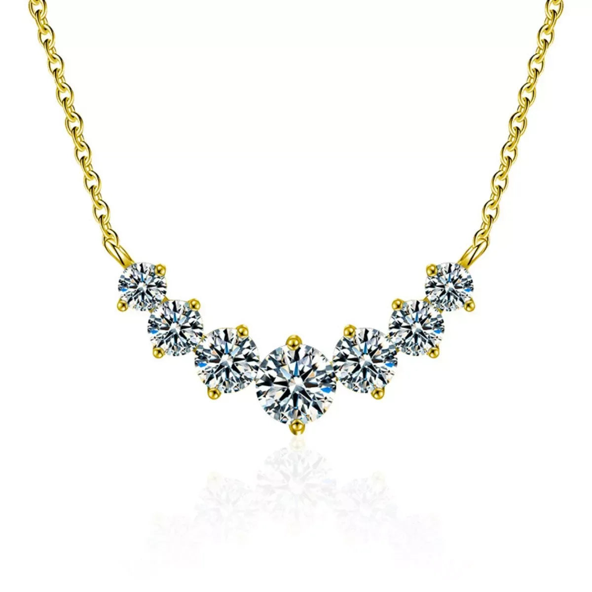 1.7 Carat Moissanite 925 Sterling Silver Necklace - Trendsi - Flyclothing LLC