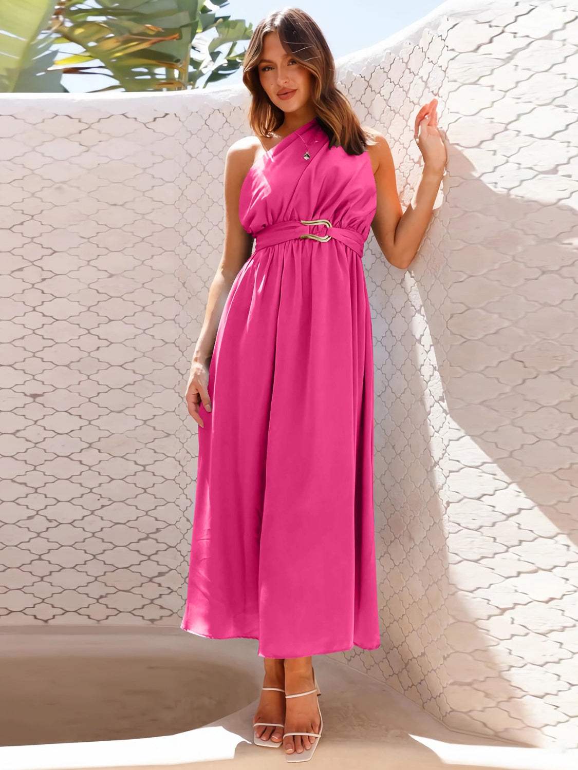Single Shoulder Midi Dress - Trendsi - Flyclothing LLC