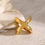 18K Gold-Plated Crisscross Ring - Trendsi - Flyclothing LLC