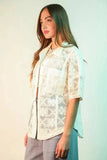 VERY J Plus Size Oversized Crochet Button Down Shirt Top - Trendsi