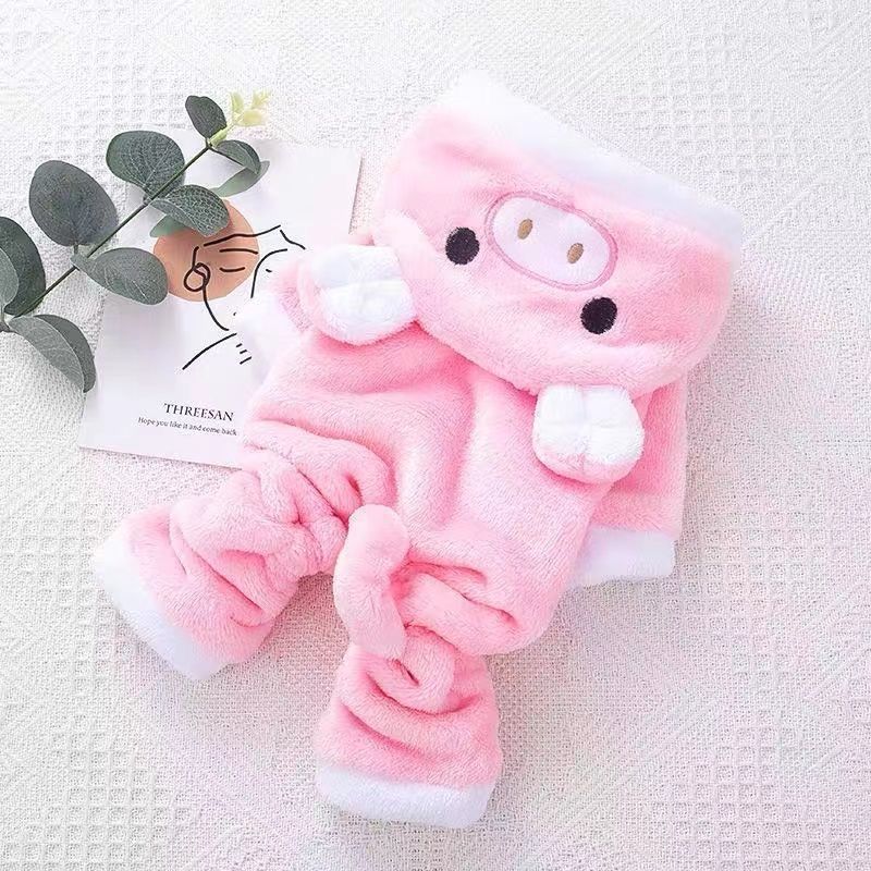 Fleece-lined Thermal Coral Fleece Pig Pet Costume Cat Clothes Small Dog - My Store - Flyclothing LLC