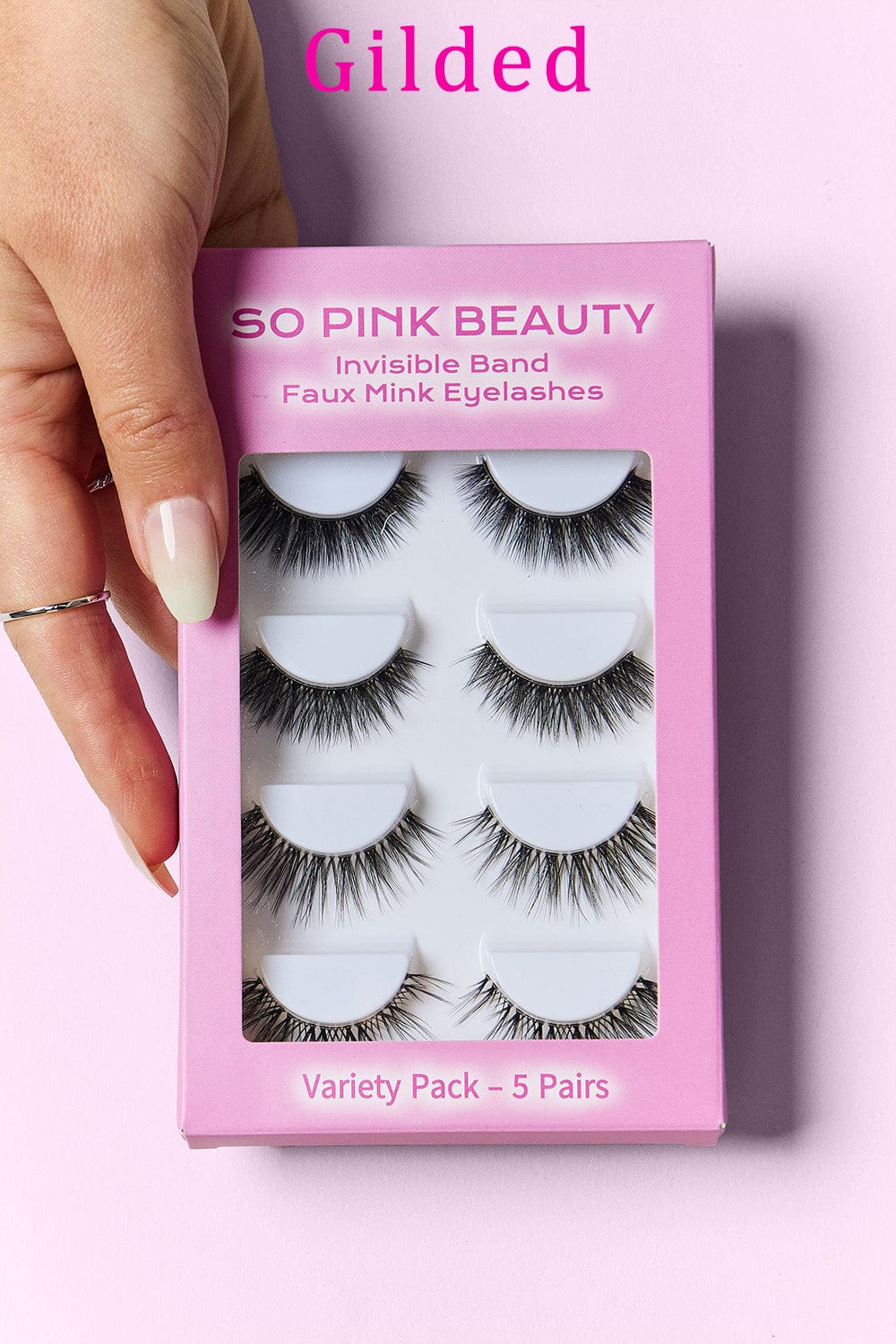SO PINK BEAUTY Faux Mink Eyelashes Variety Pack 5 Pairs - Trendsi