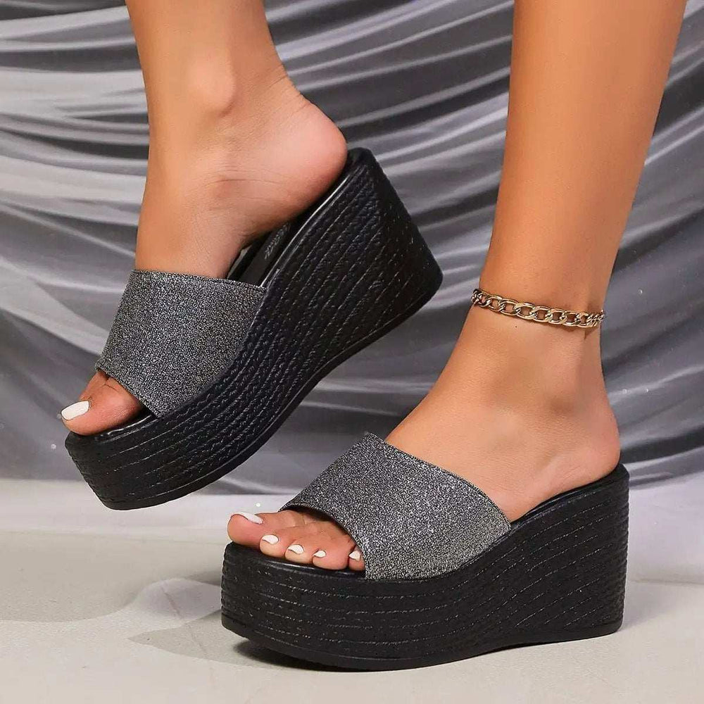 Open Toe Wedge Sandals - Trendsi - Flyclothing LLC