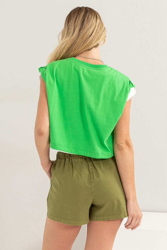 HYFVE Drawstring Hem Crop Top - Trendsi - Flyclothing LLC
