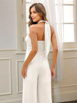 Halter Neck Wide Leg Jumpsuit - Trendsi - Flyclothing LLC